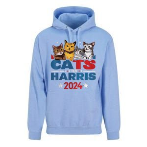 Cats For Harris 2024 Kamala Harris For President 2024 Unisex Surf Hoodie