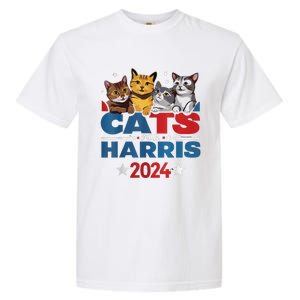 Cats For Harris 2024 Kamala Harris For President 2024 Garment-Dyed Heavyweight T-Shirt