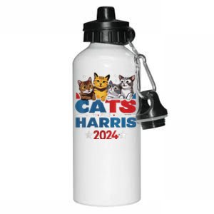 Cats For Harris 2024 Kamala Harris For President 2024 Aluminum Water Bottle