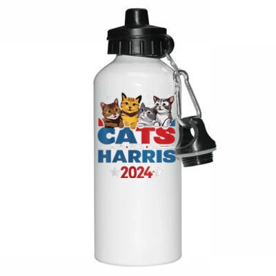 Cats For Harris 2024 Kamala Harris For President 2024 Aluminum Water Bottle