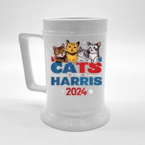 Cats For Harris 2024 Kamala Harris For President 2024 Beer Stein