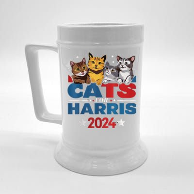 Cats For Harris 2024 Kamala Harris For President 2024 Beer Stein