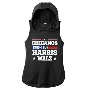 Chicanos For Harris Walz 2024 Presidential Election Kamala Ladies PosiCharge Tri-Blend Wicking Draft Hoodie Tank