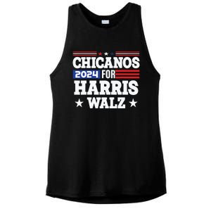 Chicanos For Harris Walz 2024 Presidential Election Kamala Ladies PosiCharge Tri-Blend Wicking Tank