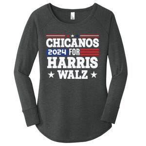 Chicanos For Harris Walz 2024 Presidential Election Kamala Women's Perfect Tri Tunic Long Sleeve Shirt