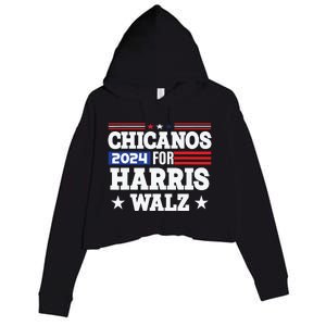 Chicanos For Harris Walz 2024 Presidential Election Kamala Crop Fleece Hoodie