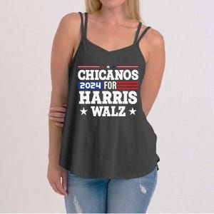 Chicanos For Harris Walz 2024 Presidential Election Kamala Women's Strappy Tank