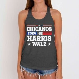 Chicanos For Harris Walz 2024 Presidential Election Kamala Women's Knotted Racerback Tank