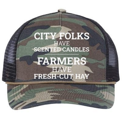 City Folks Have Scented Candles Farmers Have Freshcut Hay Retro Rope Trucker Hat Cap