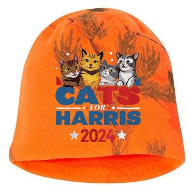 Cats For Harris 2024 Kamala Harris For President 2024 Kati - Camo Knit Beanie