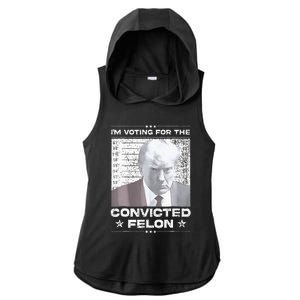 Convicted Felon IM Voting Convicted Ladies PosiCharge Tri-Blend Wicking Draft Hoodie Tank