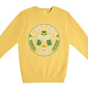 Cheers Fckers Irish Beer Drinking Saint Patricks Day Funny Funny Gift Premium Crewneck Sweatshirt