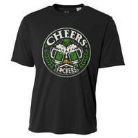 Cheers Fckers Irish Beer Drinking Saint Patricks Day Funny Funny Gift Cooling Performance Crew T-Shirt