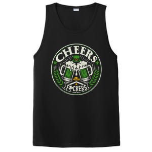 Cheers Fckers Irish Beer Drinking Saint Patricks Day Funny Funny Gift PosiCharge Competitor Tank