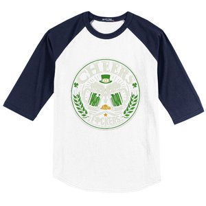 Cheers Fckers Irish Beer Drinking Saint Patricks Day Funny Funny Gift Baseball Sleeve Shirt