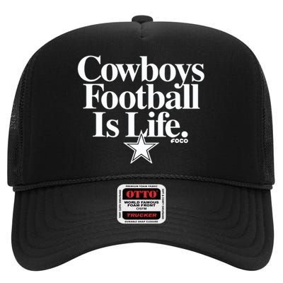 Cowboys Football Is Life Foco High Crown Mesh Back Trucker Hat