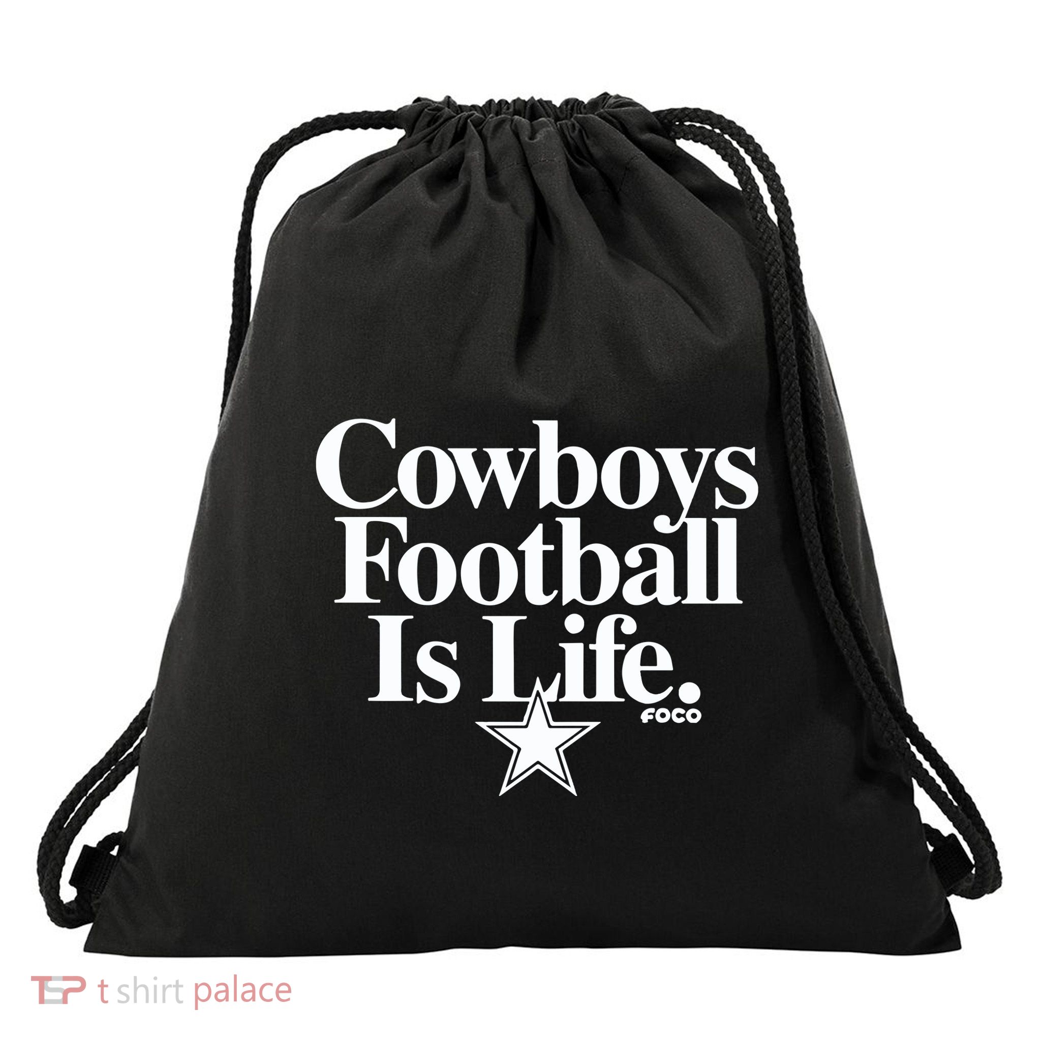 Cowboys Football Is Life Foco Drawstring Bag