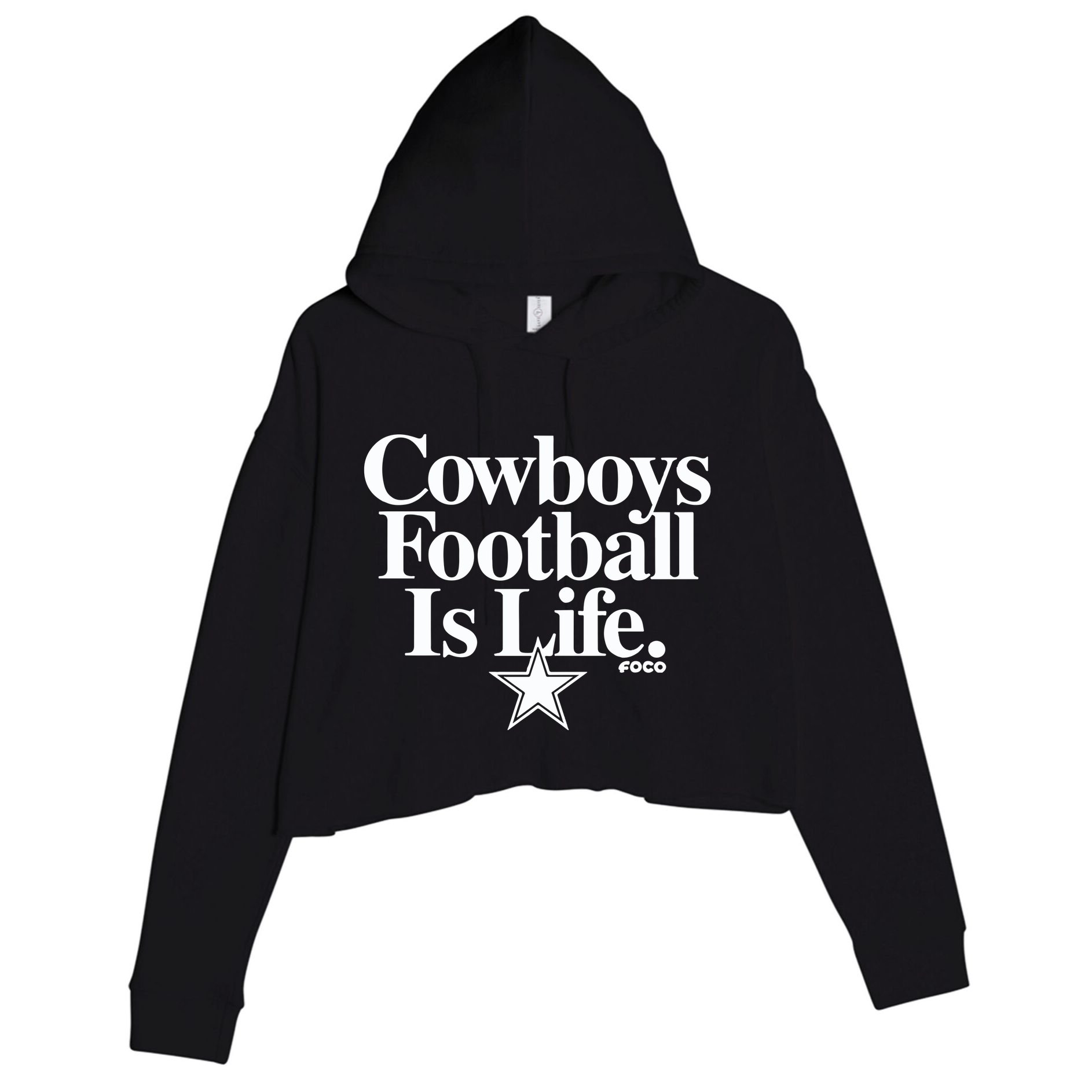 Cowboys Football Is Life Foco Crop Fleece Hoodie