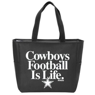 Cowboys Football Is Life Foco Zip Tote Bag
