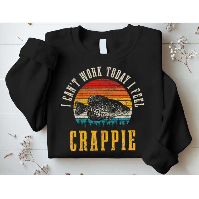 Crappie Fishing I CanT Work Today I Feel Crappie Funny Fish Sweatshirt