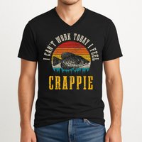 Crappie Fishing I CanT Work Today I Feel Crappie Funny Fish V-Neck T-Shirt