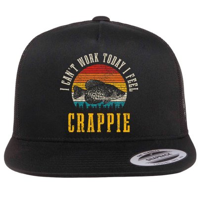 Crappie Fishing I CanT Work Today I Feel Crappie Funny Fish Flat Bill Trucker Hat