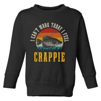 Crappie Fishing I CanT Work Today I Feel Crappie Funny Fish Toddler Sweatshirt