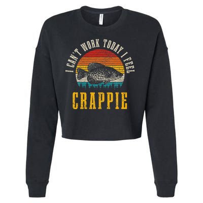 Crappie Fishing I CanT Work Today I Feel Crappie Funny Fish Cropped Pullover Crew