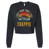 Crappie Fishing I CanT Work Today I Feel Crappie Funny Fish Cropped Pullover Crew