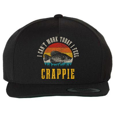 Crappie Fishing I CanT Work Today I Feel Crappie Funny Fish Wool Snapback Cap