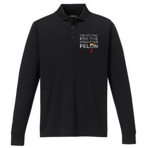 Convicted Felon IM Voting Convicted Felon 2024 Performance Long Sleeve Polo