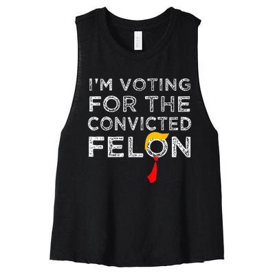 Convicted Felon IM Voting Convicted Felon 2024 Women's Racerback Cropped Tank