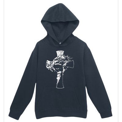 Christ Face In Cross Vintage Bible Verse Religious Urban Pullover Hoodie