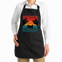 Cat Funny Introverted But Willing To Discuss Cats Full-Length Apron With Pockets