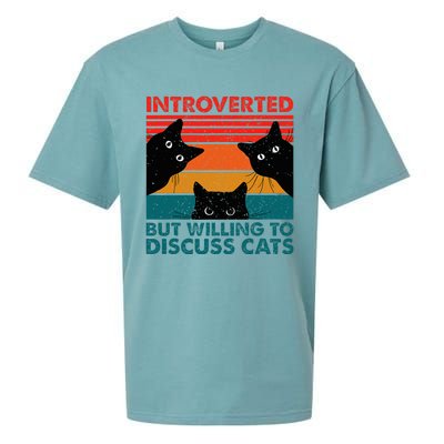 Cat Funny Introverted But Willing To Discuss Cats Sueded Cloud Jersey T-Shirt