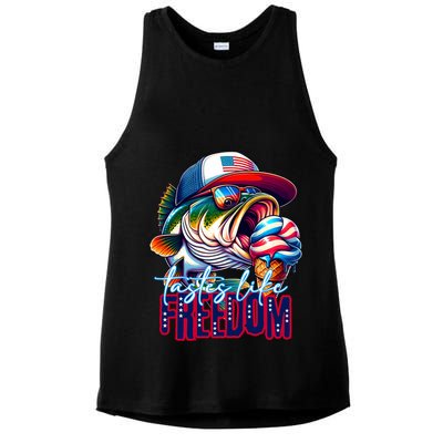 Cool Fish Ice Cream Taste Like Freedom Ladies PosiCharge Tri-Blend Wicking Tank