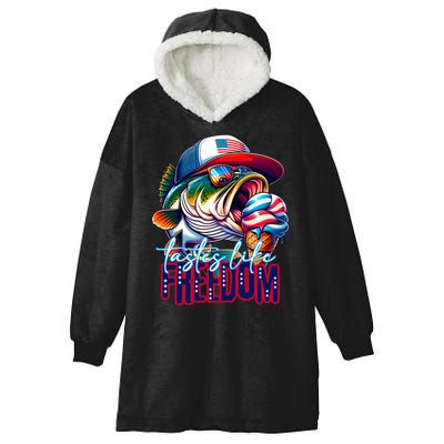 Cool Fish Ice Cream Taste Like Freedom Hooded Wearable Blanket