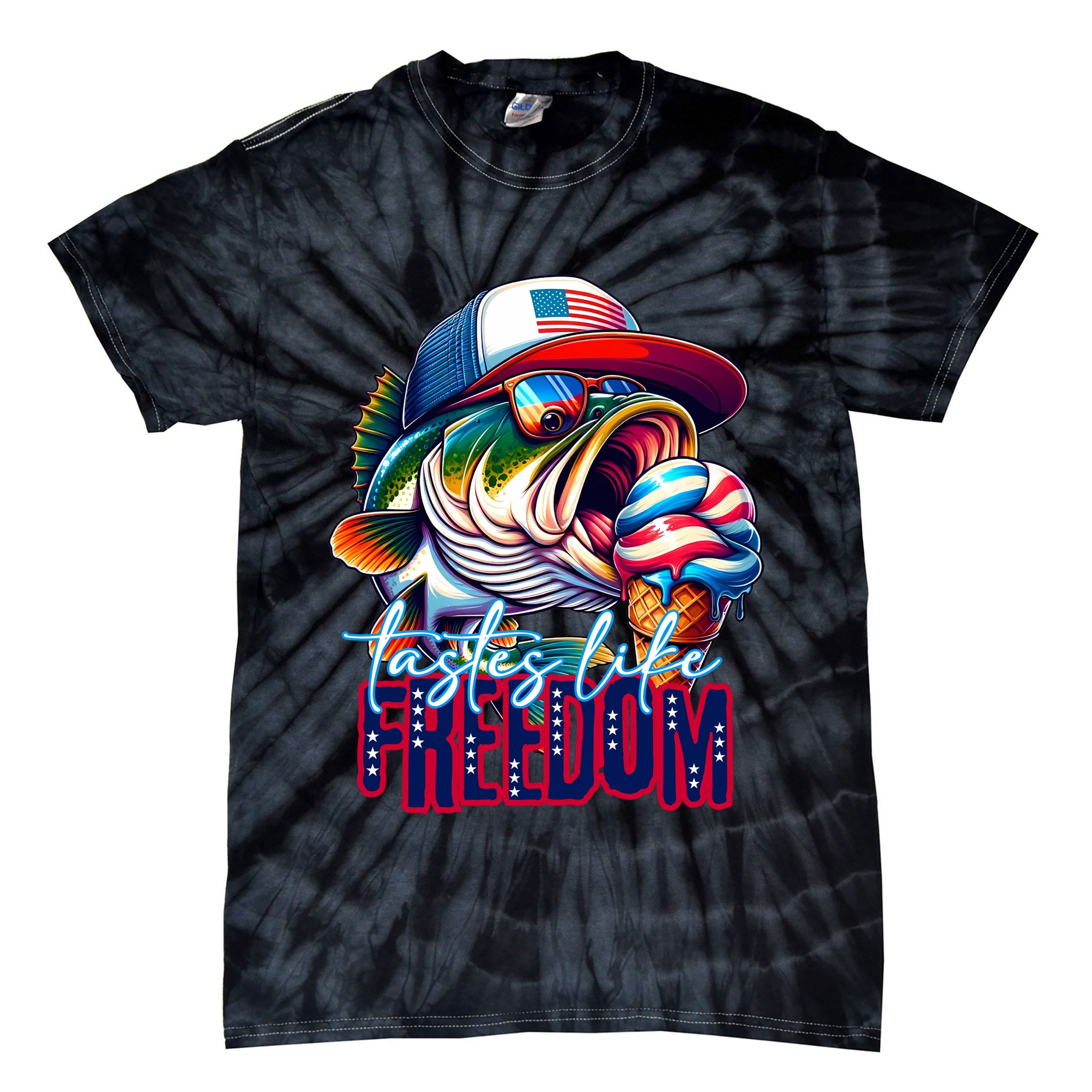 Cool Fish Ice Cream Taste Like Freedom Tie-Dye T-Shirt