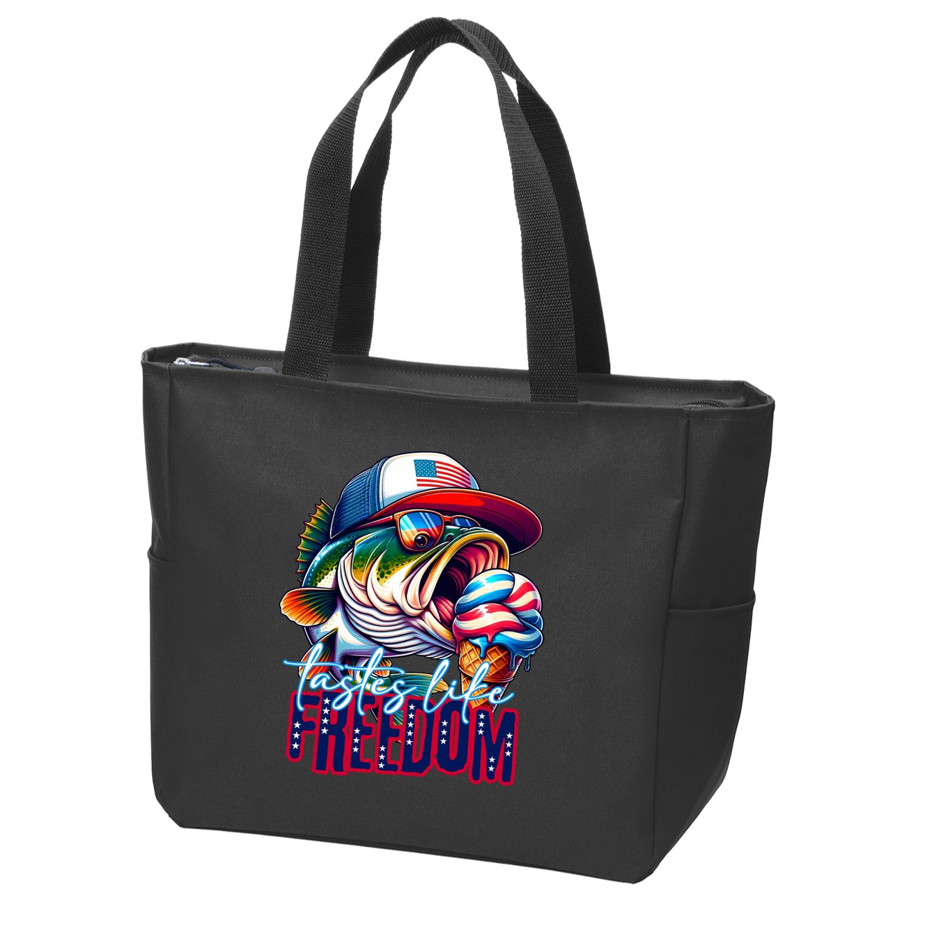 Cool Fish Ice Cream Taste Like Freedom Zip Tote Bag