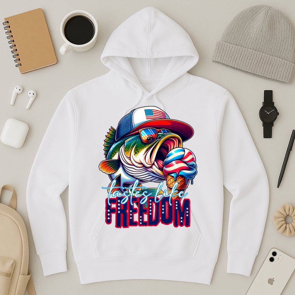 Cool Fish Ice Cream Taste Like Freedom Hoodie
