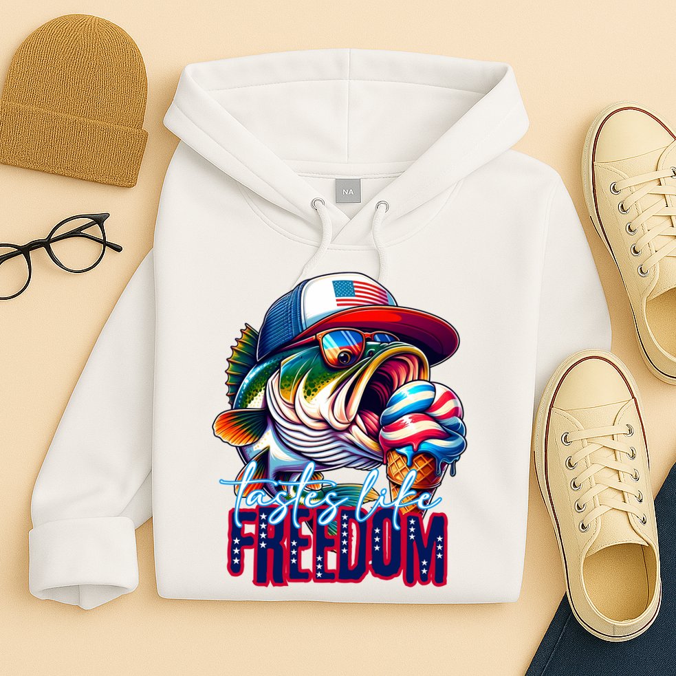 Cool Fish Ice Cream Taste Like Freedom Hoodie