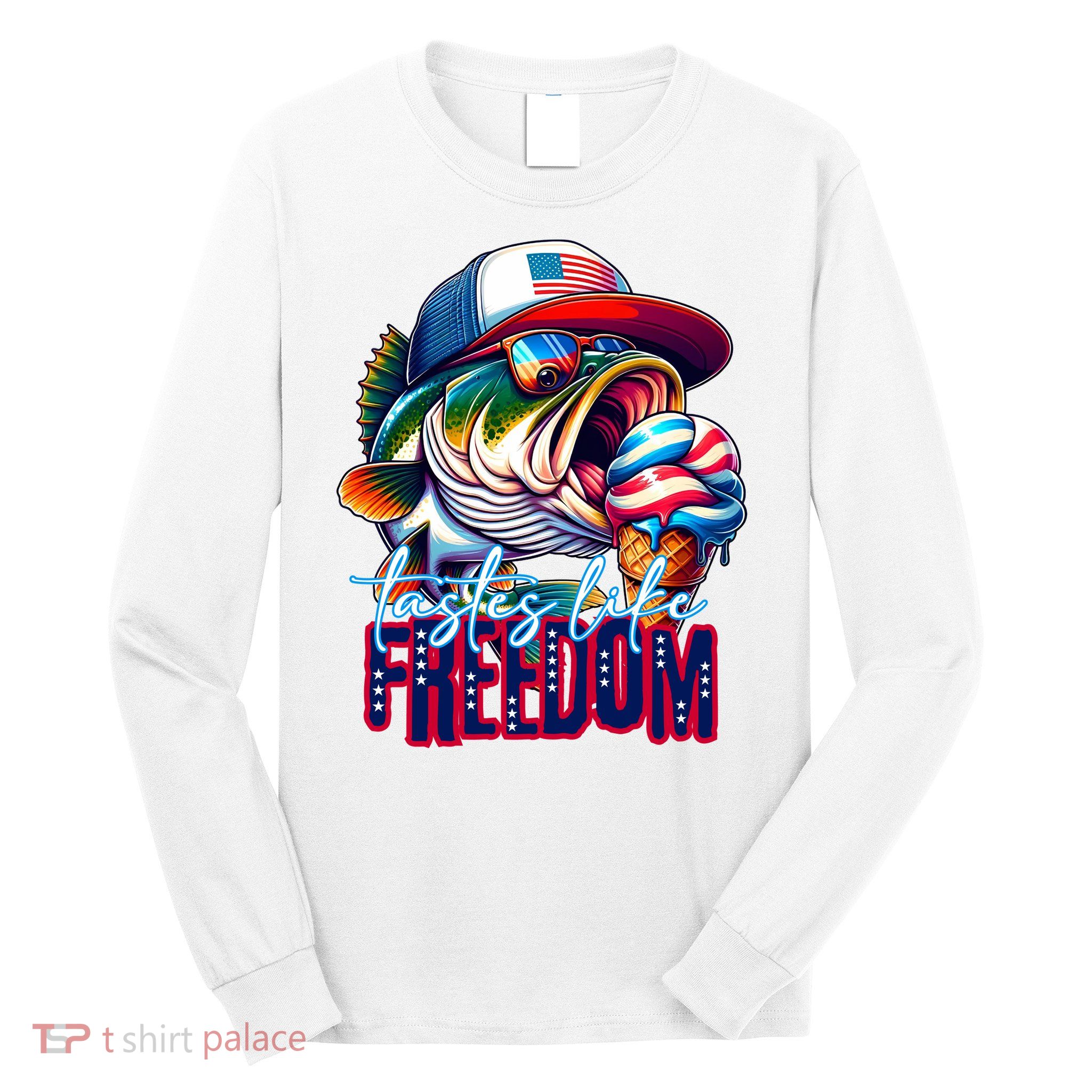 Cool Fish Ice Cream Taste Like Freedom Long Sleeve Shirt