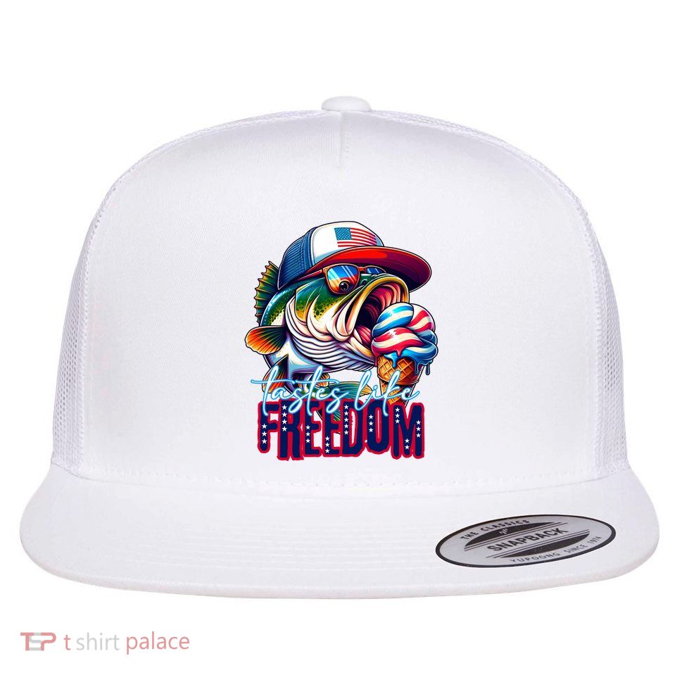 Cool Fish Ice Cream Taste Like Freedom Flatbill Hat