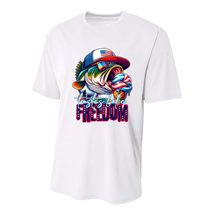 Cool Fish Ice Cream Taste Like Freedom Youth Performance Sprint T-Shirt
