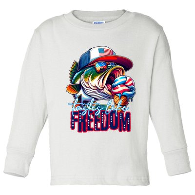 Cool Fish Ice Cream Taste Like Freedom Toddler Long Sleeve Shirt