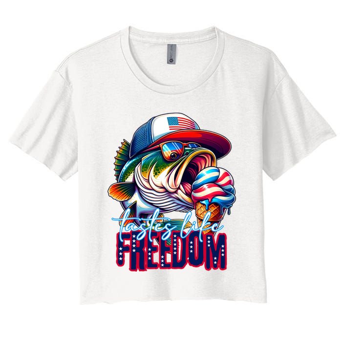 Cool Fish Ice Cream Taste Like Freedom Crop Top