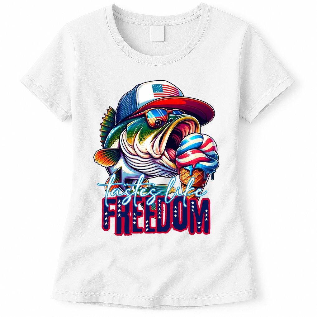 Cool Fish Ice Cream Taste Like Freedom Womens T-Shirt