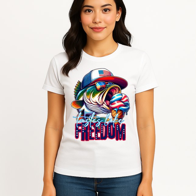 Cool Fish Ice Cream Taste Like Freedom Womens T-Shirt