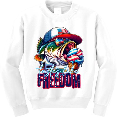 Cool Fish Ice Cream Taste Like Freedom Kids Sweatshirt