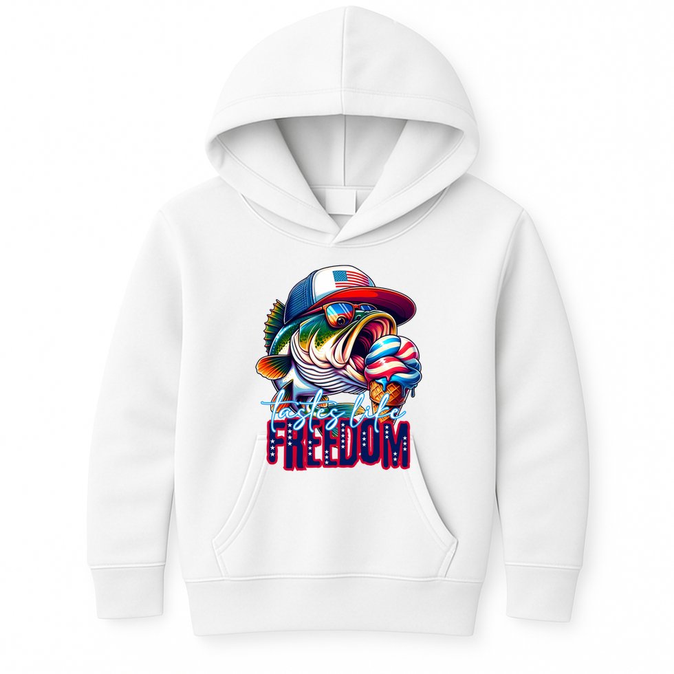 Cool Fish Ice Cream Taste Like Freedom Kids Hoodie